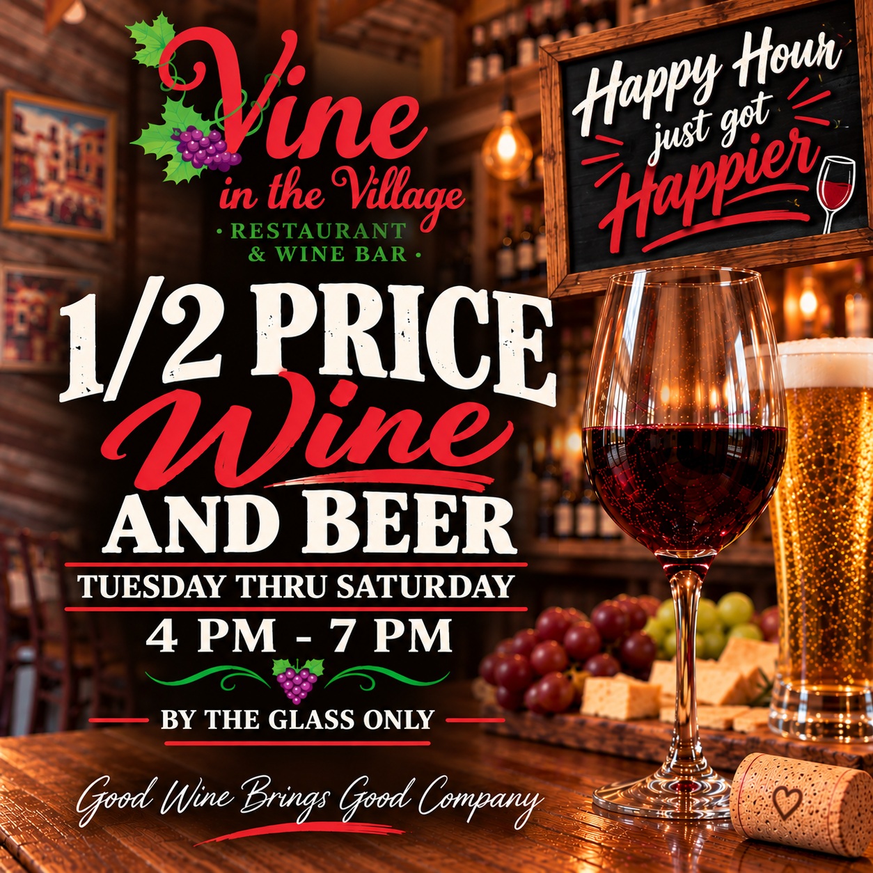 Happy Hour at Vine in the Village